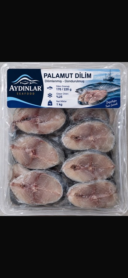 Frozen bonito steaks, 170-220 g/slice product