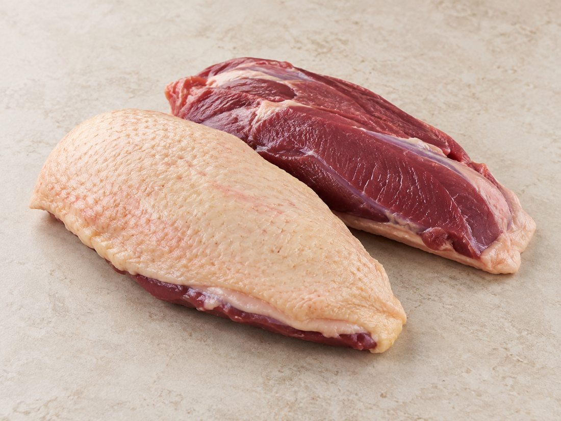 Duck fillet including inner, skin on product