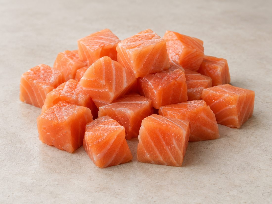 Norwegian salmon cubes 2x2x2 cm (8g) product
