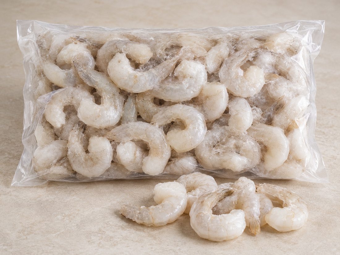 Vannamei shrimps PD 16/20, 25% glazing, 1 kg pack product