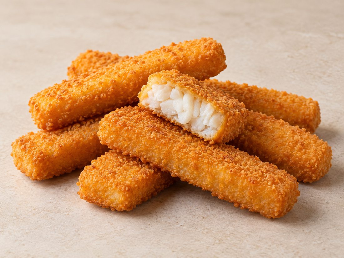Fish fingers (65% fish content, minced) product