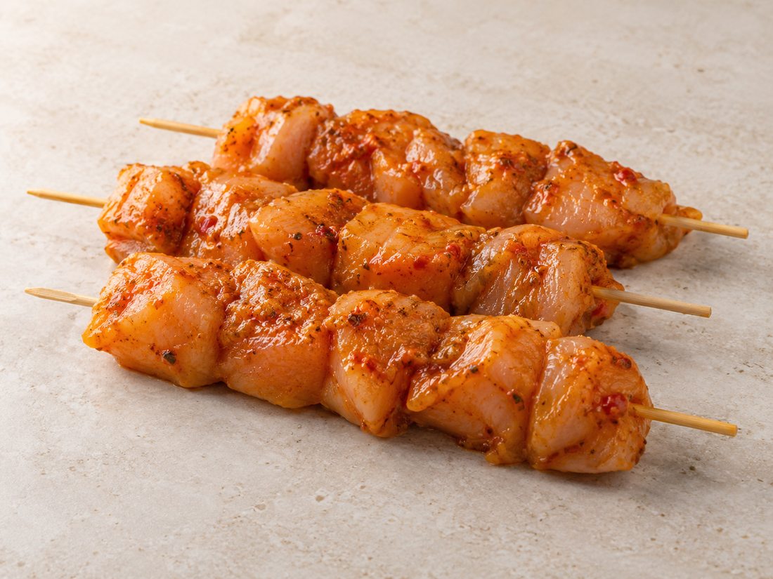 Chicken breast-fillet skewers product